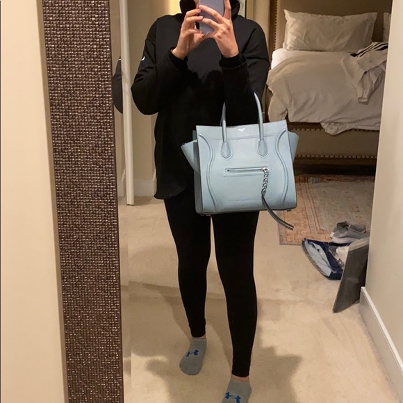 Blue Green Seafoam Medium Celine Phantom - Picture 10 of 11